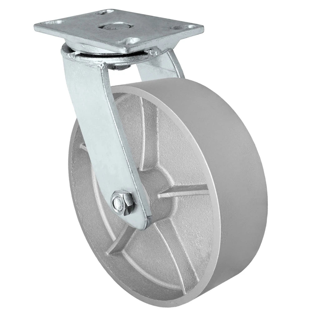 Durastar Heavy Duty 60 Series - 10" x 3" Semi-Steel Swivel Caster - 2500 lb Capacity, 4-1/2" x 6-1/4" Top Plate Durastar