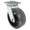 8" x 3" Rubber on Steel Swivel Caster – 900 lb | 4-1/2" x 6-1/4" Top Plate