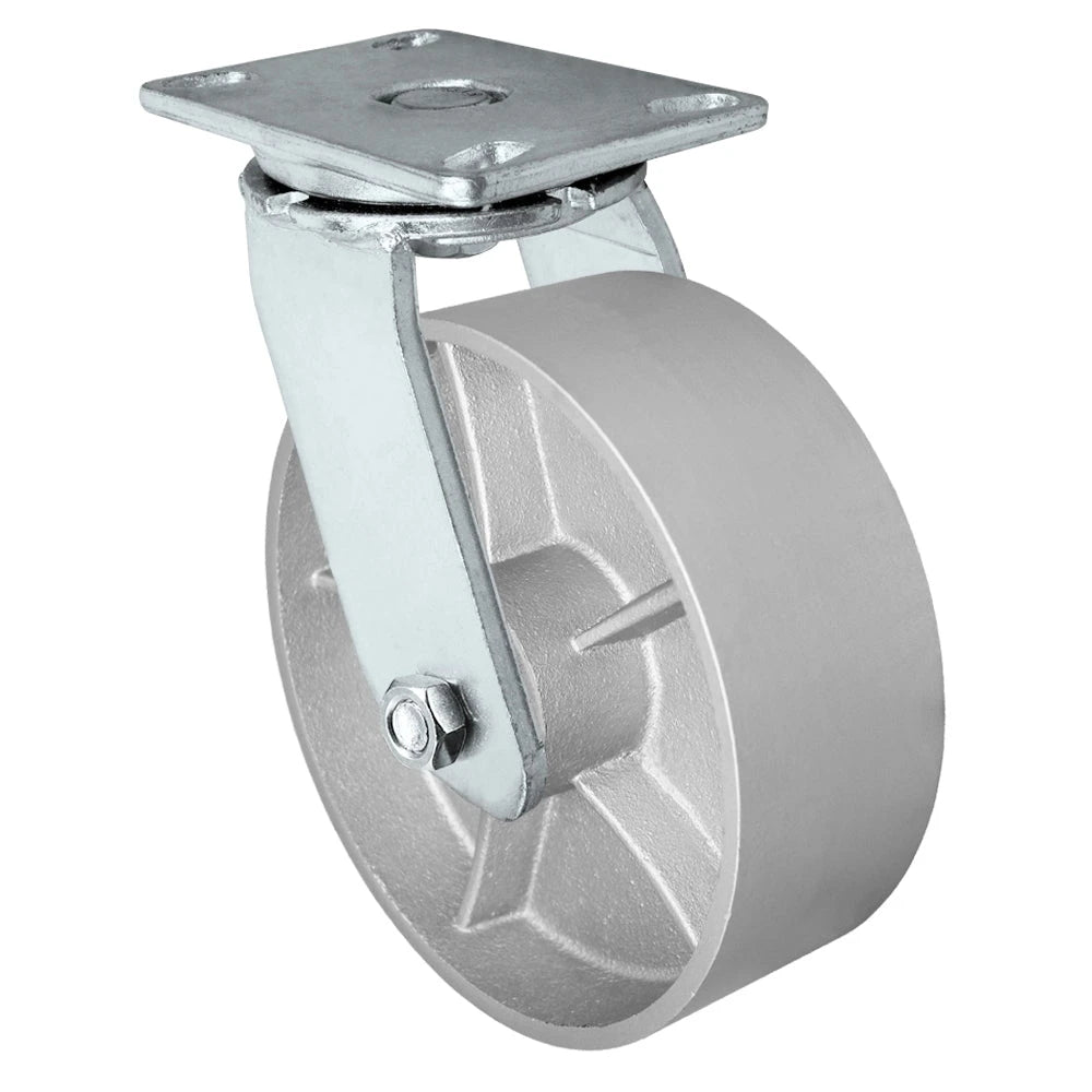 Durastar Heavy Duty 60 Series - 8" x 3" Semi-Steel Swivel Caster - 2500 lb Capacity, 4-1/2" x 6-1/4" Top Plate Durastar