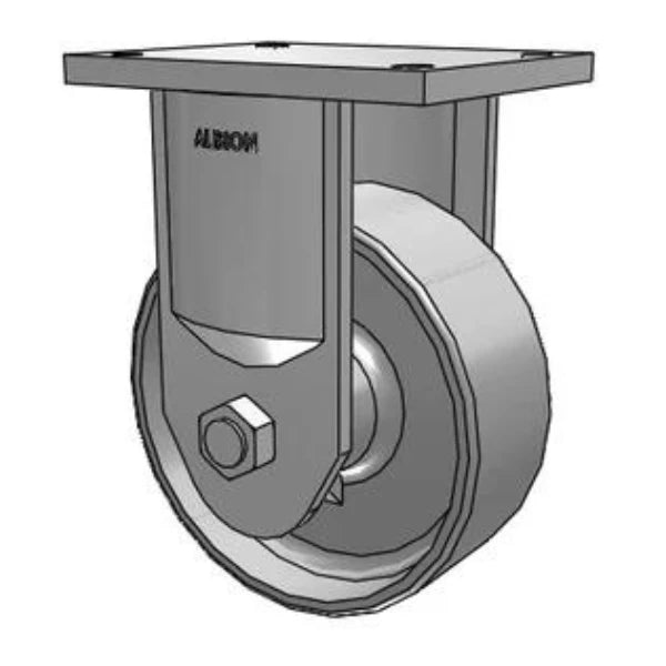 Ultimate Kingpinless 8" x 3" Forged Steel Rigid Caster - 5500 lb Capacity, 7.5" x 6" Plate Albion-Casters