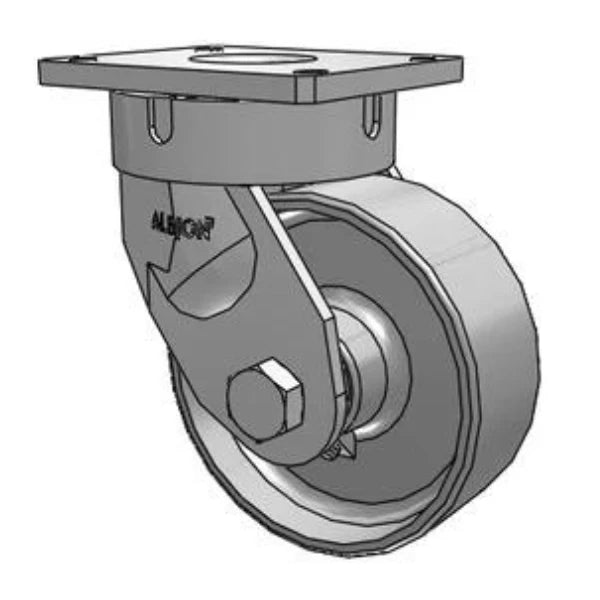 Ultimate Kingpinless 8" x 3" Forged Steel Caster - 5500 lb Capacity, 7.25" x 6.25" Plate Albion-Casters