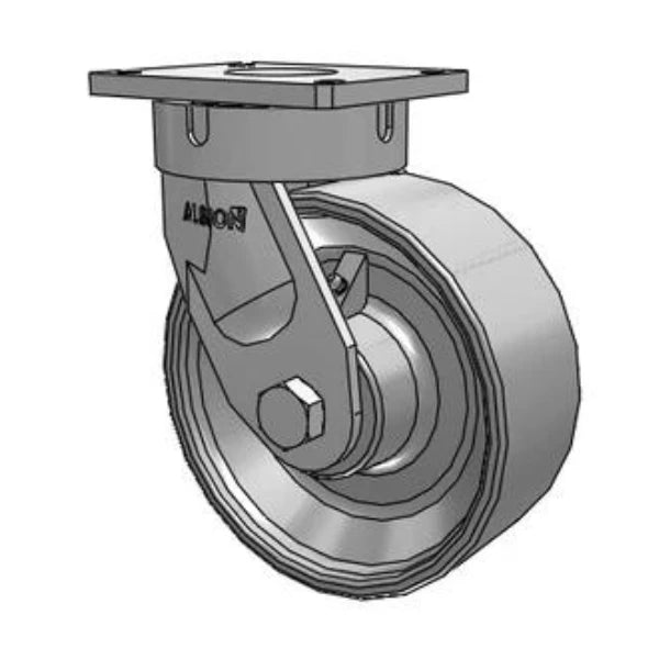 Ultimate Kingpinless 10"x4" Forged Steel Wheel Caster with 7.25"x6.25" Plate, 10,000 lb Load Capacity Albion-Casters