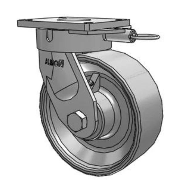 Ultimate Kingpinless 10"x4" Forged Steel Wheel Caster with 7.25"x6.25" Plate, Swivel Lock, 10,000 lb Load Capacity Albion-Casters