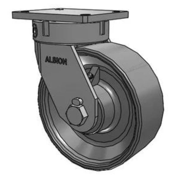 Heavy Duty Kingpinless 10x4 Forged Steel Wheel Caster with 7.5x6.25 Plate, 9500 lb Capacity Albion-Casters