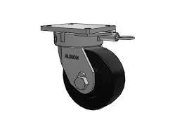 Albion Casters Kingpinless 8" x 3" Trionix Nylon Caster with Poly-Cam Brake and 7.5" x 6.25" Plate - Heavy-Duty Industrial Caster for Smooth and Reliable Movement - Model 610NX08528SL Albion-Casters