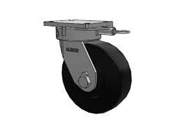 Albion Casters Kingpinless 10" x 3" Nylon Caster with 7.5" x 6.25" Plate & Swivel Lock - High-Durability Trionix Design for Industrial Use - Model 610NX10528SL Albion-Casters
