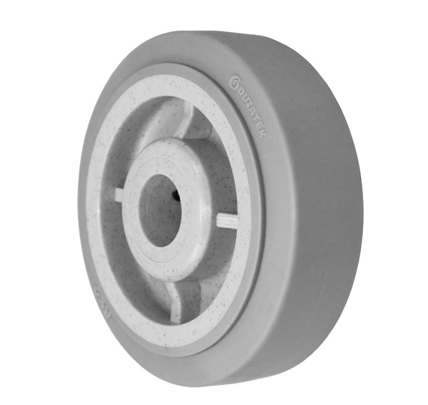 Durastar 6" x 1-1/2" Duratek High Tech Rubber Wheel, 500 lbs Capacity and 1-3/16" Plain Bore Durastar