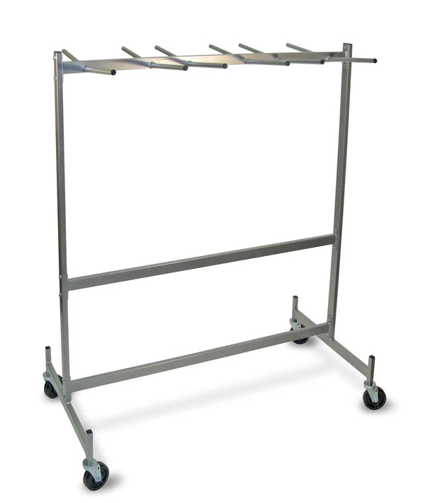 Raymond Products hanging folded chair and table storage truck, full size model 935 shown; RPP-915L is the compact size configured for Lifetime brand chairs