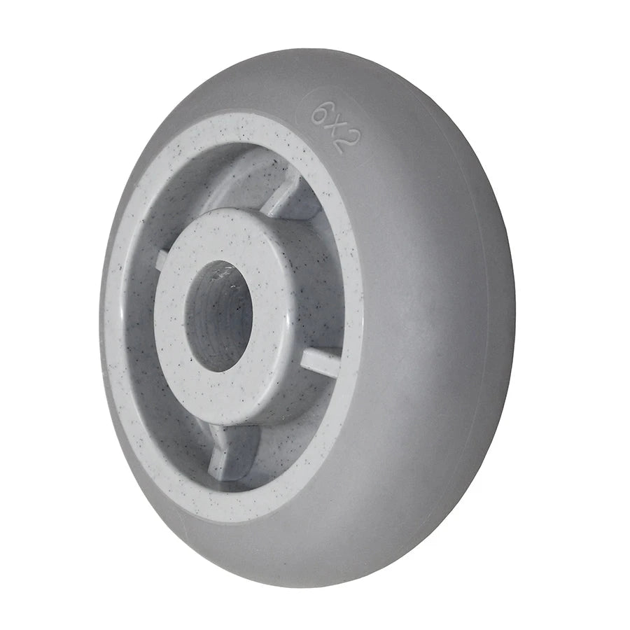 Durastar 6" x 2" Duratek Donut High Tech Rubber Wheel, 600 lbs Capacity and 1-3/16" Plain Bore Durastar