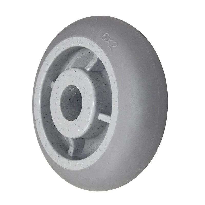 Durastar 6" x 2" Duratek Donut High Tech Rubber Wheel, 600 lbs Capacity and 1-3/16" Plain Bore Durastar