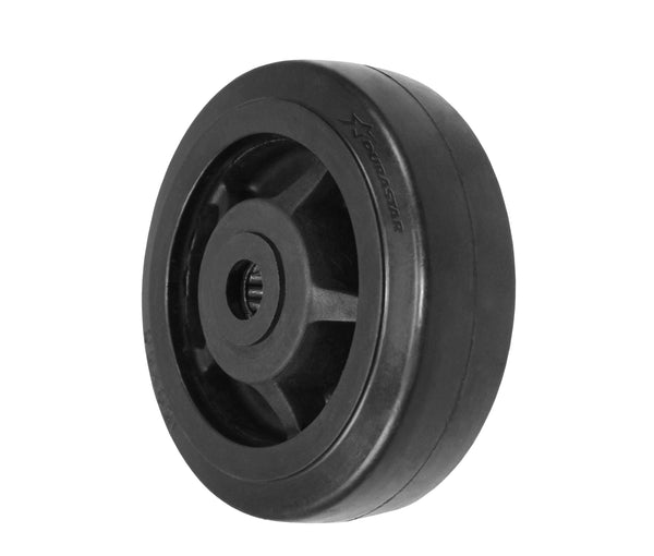 Durastar 6" x 2" Rubber on Glass-filled Nylon Wheel, 550 lbs Capacity and a Standard 3/4" Roller Bearing Durastar