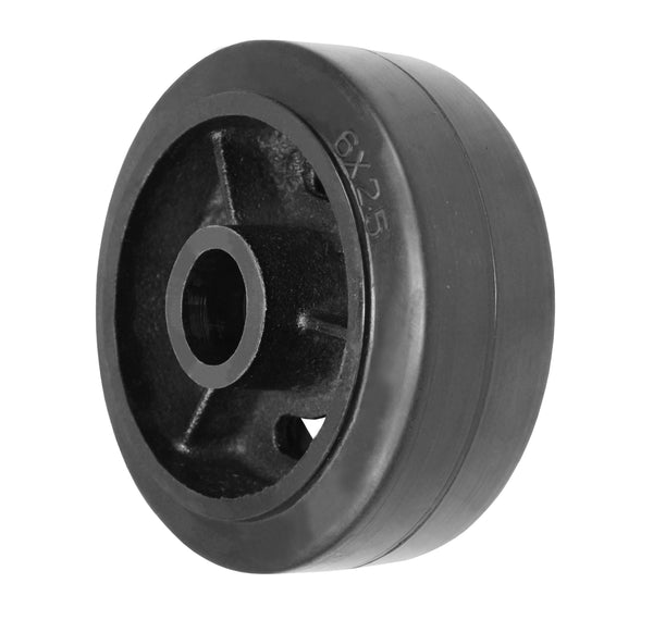 Durastar 6" x 2-1/2" Rubber on Steel Wheel, 700 lbs Capacity and 1-15/16" Plain Bore Durastar