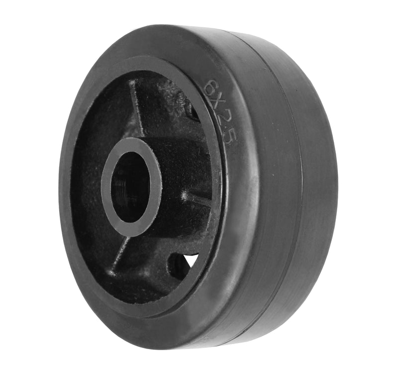 Durastar 6" x 2-1/2" Rubber on Steel Wheel, 700 lbs Capacity and 1-15/16" Plain Bore Durastar