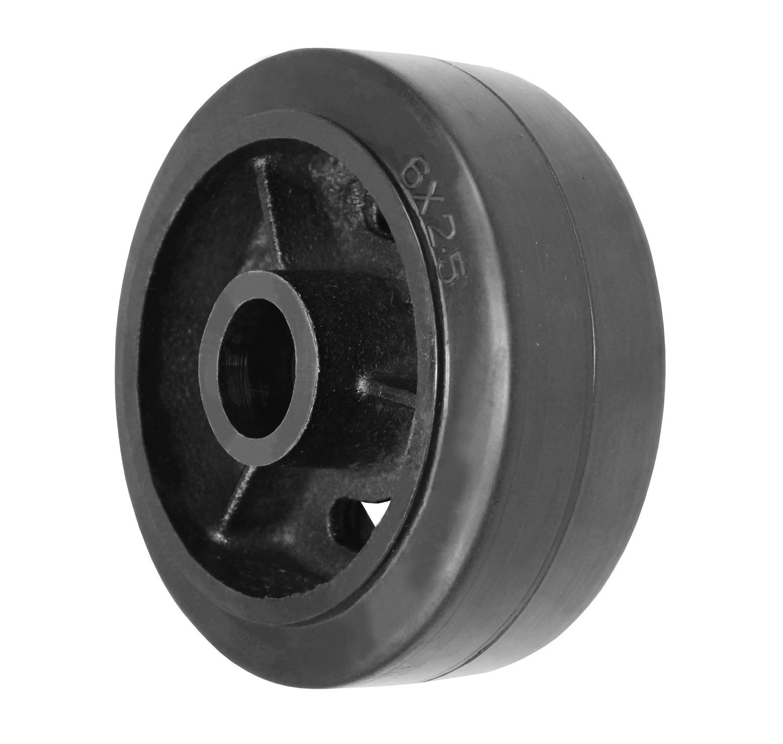 Durastar 6" x 2-1/2" Rubber on Steel Wheel, 700 lbs Capacity and 1-15/16" Plain Bore -  | CasterHQ