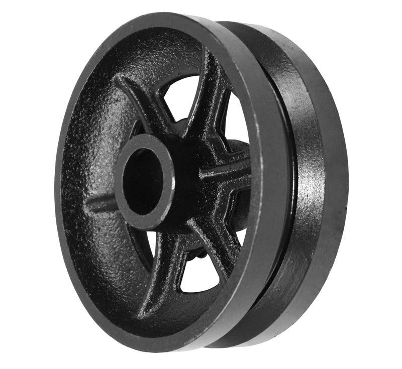 Durastar 6" x 2-1/2" V-Groove Cast Iron Wheel, 1800 lbs Capacity and 1-15/16" Plain Bore Durastar