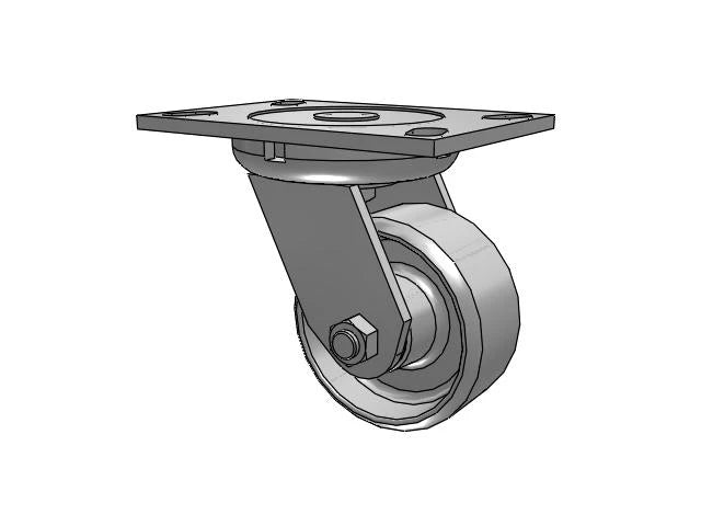 Albion Casters 3/4" King-Bolt 4" x 2" Cast Iron Wheel Caster with 6.25" x 4.5" Plate - Heavy-Duty Durability for Industrial Applications Albion-Casters