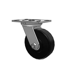 Albion 62NX06228S 6" x 2" Trionix Nylon Industrial Caster – 6.25" x 4.5" Plate