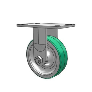 Albion 62PD06201R 6" x 2" Poly-on-Aluminum Rigid Caster – 6.25" x 4.5" Plate