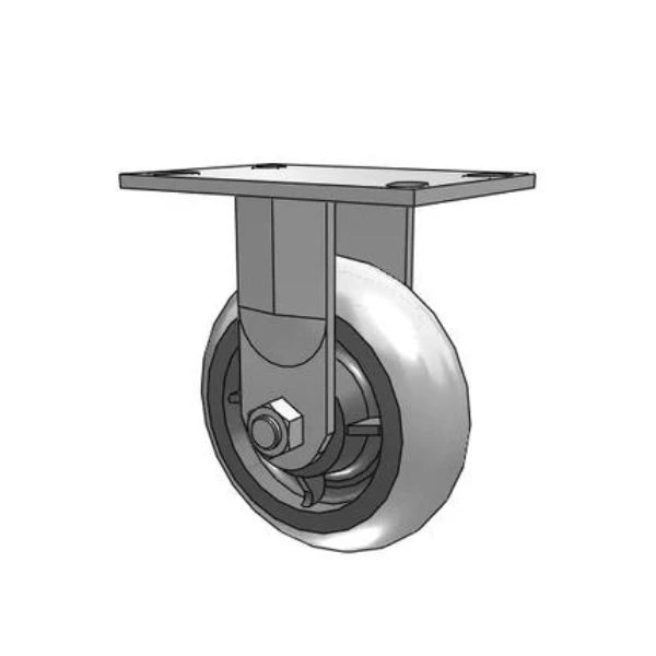 Albion Casters 6" x 2" Industrial Line - Rigid Caster with 3/4" King Bolt and Performance XR Rubber - 6.25" x 4.5" Plate, 450 lb Capacity - Model 62XR06201R Albion-Casters