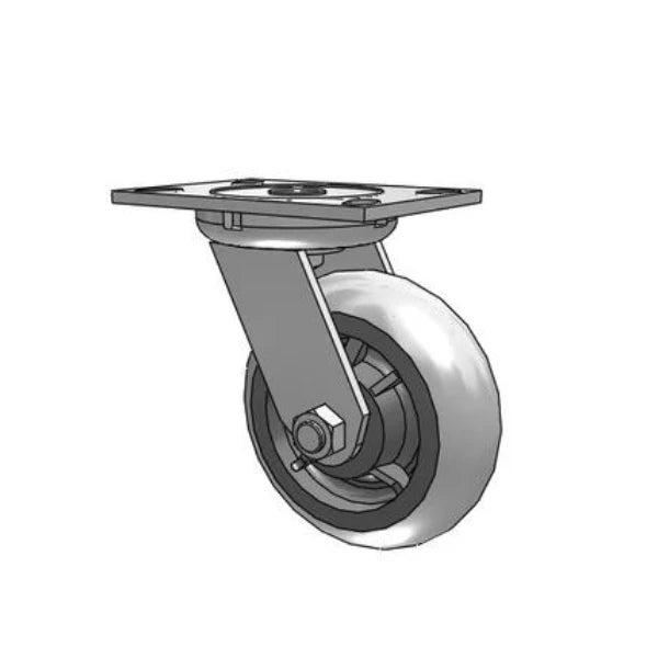 Albion Casters 6" x 2" Industrial Line - Rubber Caster with 3/4" King Bolt - Heavy-Duty Performance XR with 6.25" x 4.5" Plate | 450 lb Load Capacity - Model 62XR06201S Albion-Casters