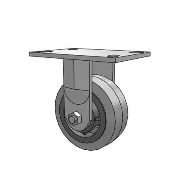 Albion Casters 5" x 2" Industrial Line -  Rubber Rigid Caster with 6.25" x 4.5" Plate - High Load Capacity King Bolt Performance XS Caster - 62XS05201R Albion-Casters
