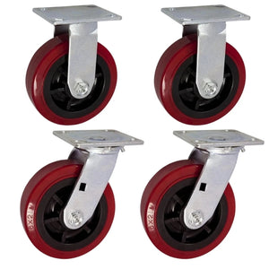 6" x 2" Polyurethane Swivel & Rigid Caster – 2880 lb