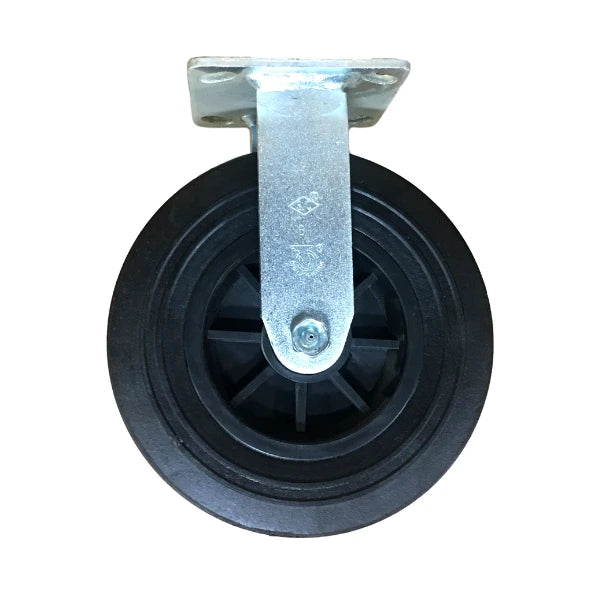 6" Solid Rubber Replacement Caster, Fixed Mount - 6CASTF-SOL | Durable and Weather-Resistant for Field Props and Marching Arts Corps Design Logo - We Move Music