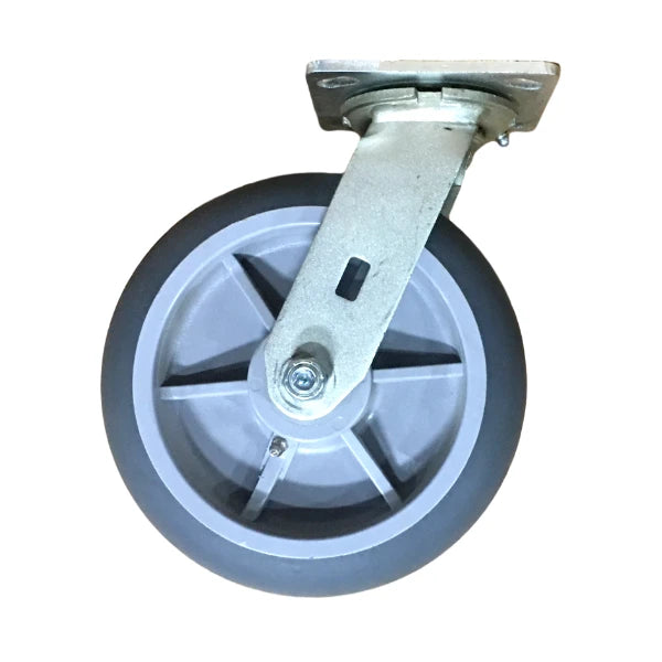 Corps Design 6" Gray Thermoplastic Replacement Swivel Caster - Non-Marring TPR Wheel, Ideal for Indoor Carts, SKU: 6CASTS-TPR Corps Design Logo - We Move Music