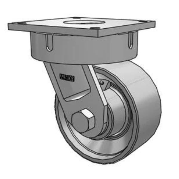 Ultimate Kingpinless 8x4 Large Bore Forged Steel Wheel Caster with 8.5x8.5 Plate, 20,000 lb Load Capacity Albion-Casters