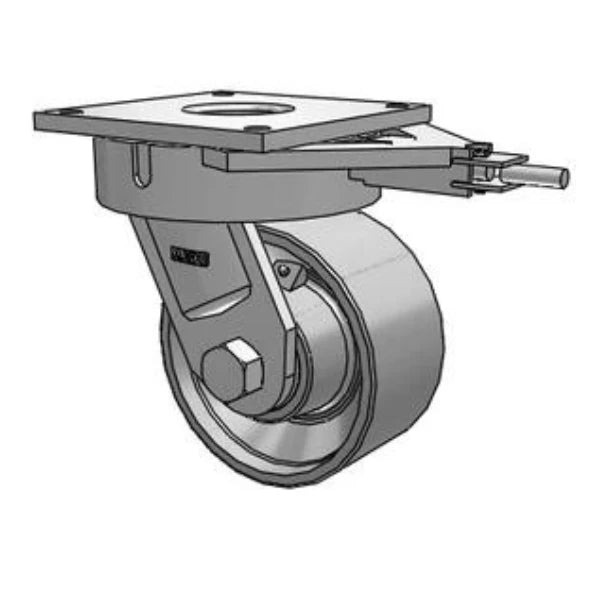 Ultimate Kingpinless 8"x4" Forged Steel Wheel Caster with Swivel Lock, 8.5"x8.5" Plate, 20,000 lb Capacity Albion-Casters