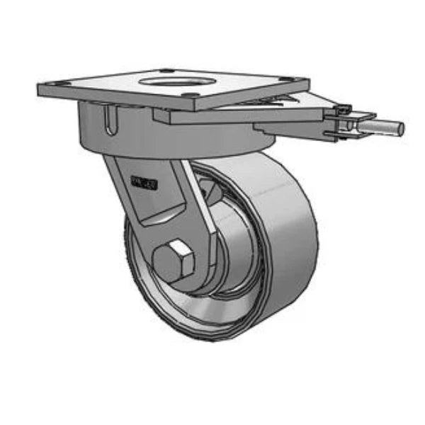 Ultimate Kingpinless 8"x4" Forged Steel Wheel Caster with Swivel Lock, 8.5"x8.5" Plate, 10,000 lb Capacity Albion-Casters