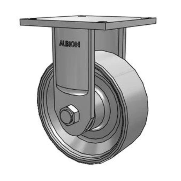 Ultimate Kingpinless 10"x4" Forged Steel Wheel Rigid Caster with 8.5"x8.5" Plate - 10,000 lb Load Capacity Albion-Casters