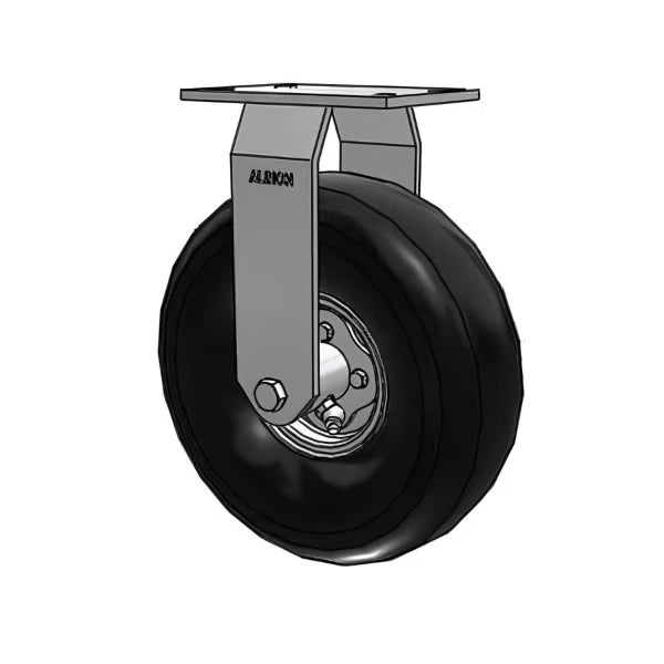 Heavy-Duty 10.9" Pneumatic Rigid  Caster with 350 lb Load Capacity & 6.25" Plate Albion-Casters