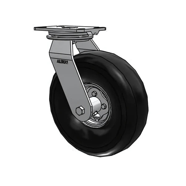 Heavy-Duty 10.9" Pneumatic Caster with 350 lb Load Capacity & 6.25" Plate Albion-Casters