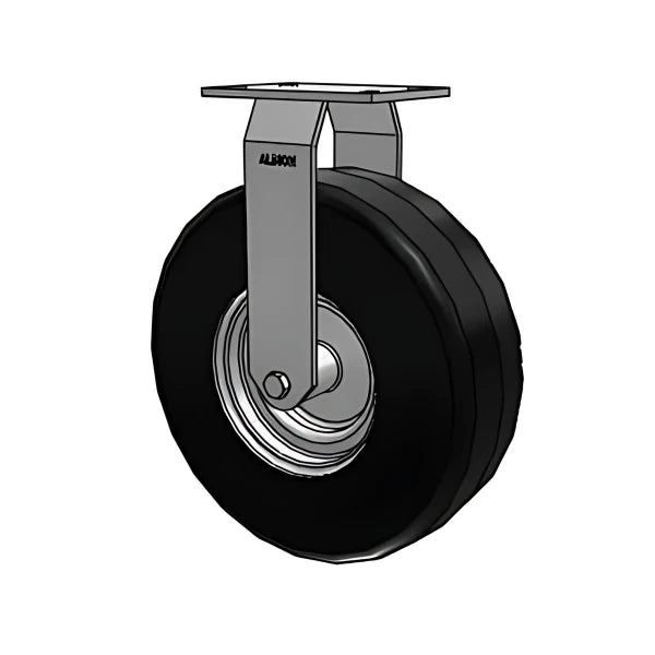 HD Raceway 13"x4.1" Black Pneumatic Wheel Rigid Caster with 6.25"x4.5" Plate - Heavy Duty Albion-Casters