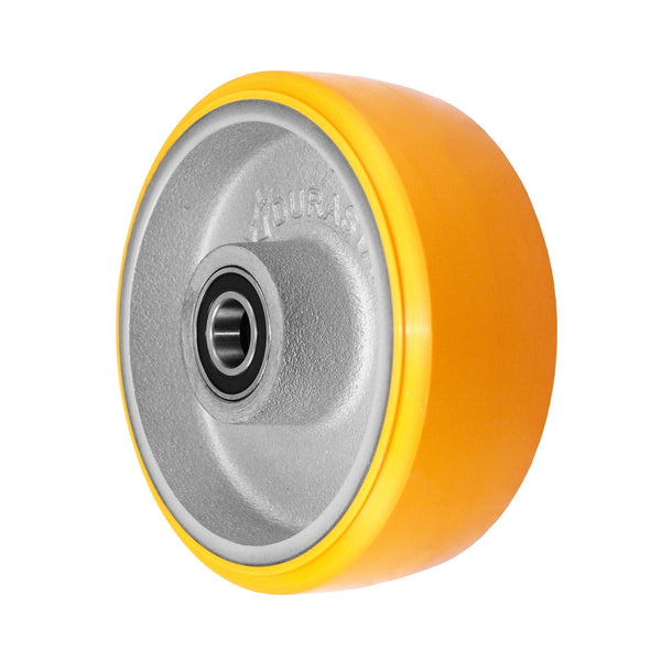 Durastar 8" x 3" REGAL Polyurethane on Ductile Steel Core Wheel, 3000 lbs Capacity and 6205 Precision Ball Bearing Durastar
