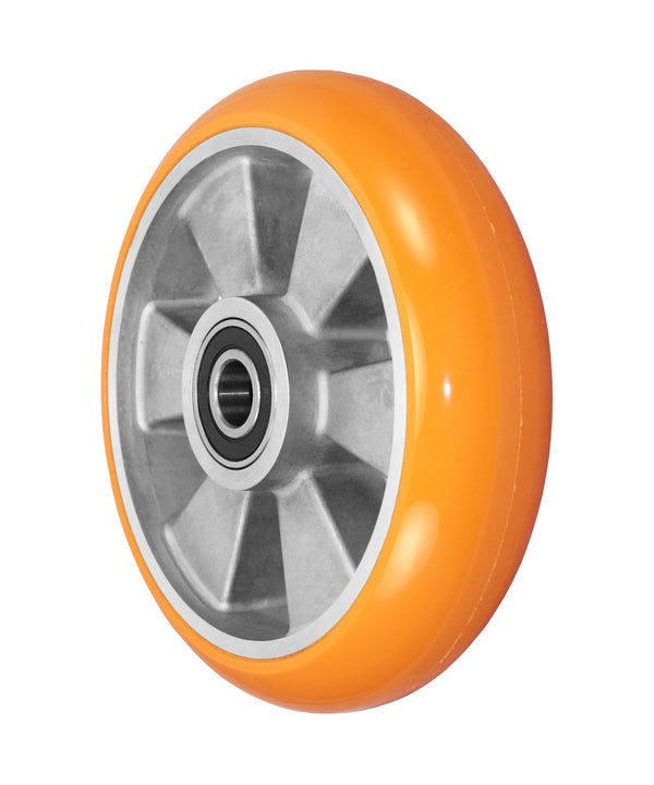 Durastar 8" x 2" Polyurethane on Waffle Polyolefin Core Wheel, 2000 lbs Capacity and 6204 Precision Ball Bearing Durastar