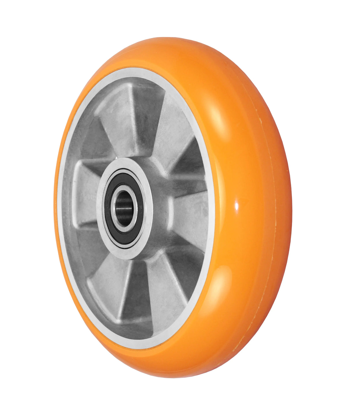 Durastar 8" x 2" Polyurethane on Waffle Polyolefin Core Wheel, 2000 lbs Capacity and 6204 Precision Ball Bearing -  | CasterHQ