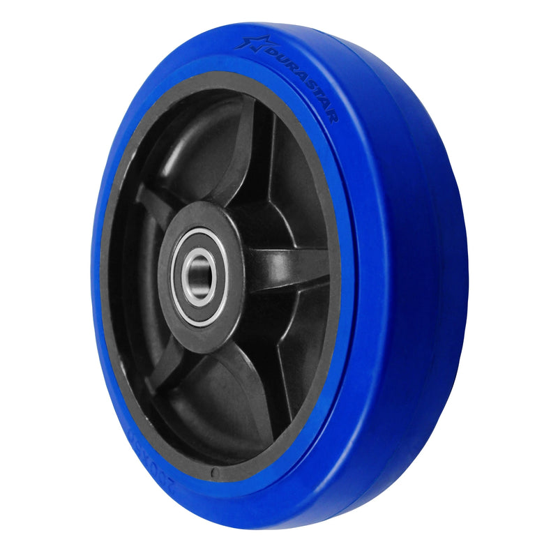 Durastar 8" x 2" Elastic Rubber on Nylon Wheel Wheel, 600 lbs Capacity and 6203 Precision Ball Durastar