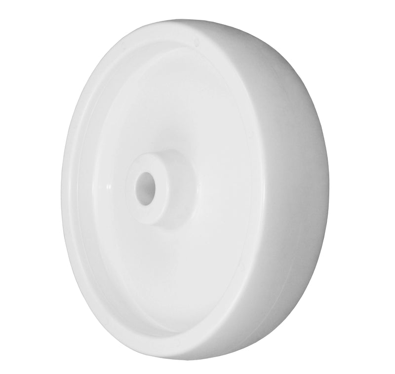 Durastar 8" x 2" White Polyolefin Wheel, 800 lbs Capacity and 3/4" Plain Bore Durastar