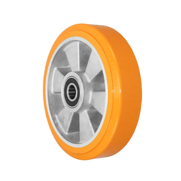 Durastar 8" x 2" Polyurethane on Waffle Polyolefin Core Flat Tread Wheel, 2000 lbs Capacity and 6204 Precision Ball Bearing Durastar