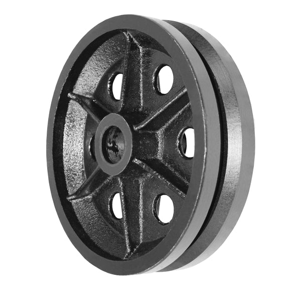 Durastar 8" x 2-1/2" V-Groove Cast Iron Wheel, 1800 lbs Capacity and 1-15/16" Plain Bore Durastar