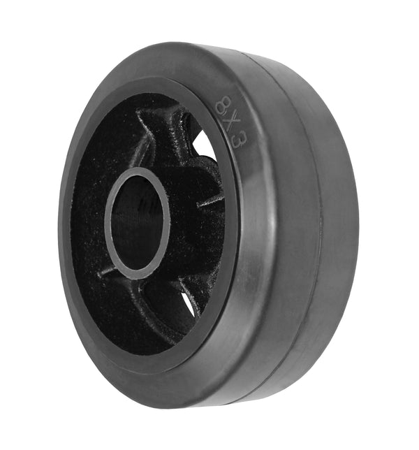 Durastar 8" x 3" Rubber on Steel Wheel, 900 lbs Capacity and 1-15/16" Plain Bore Durastar
