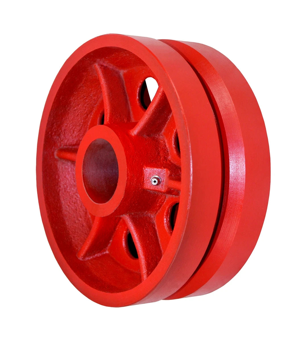 8" X 3" Red Ductile V-Groove Wheel - 6,000 lbs Capacity CasterHQ