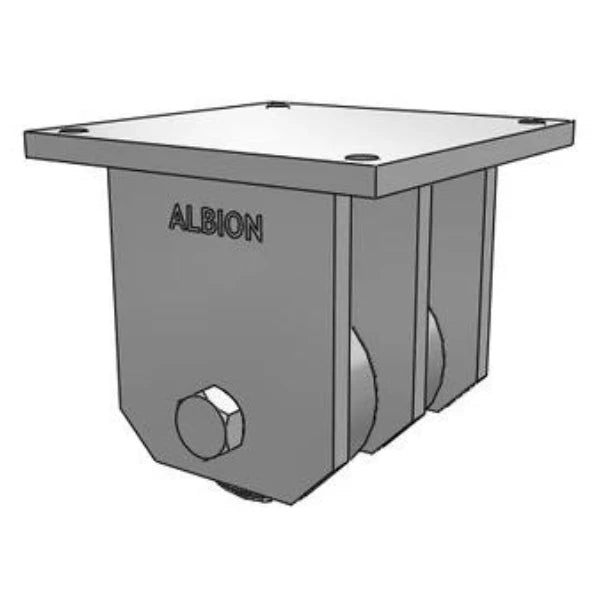 Dual-Wheel 6" Kingpinless Large Bore Forged Steel Rigid Caster | 30000 lb Capacity | 10"x12" Plate | 850FH06509R Albion-Casters