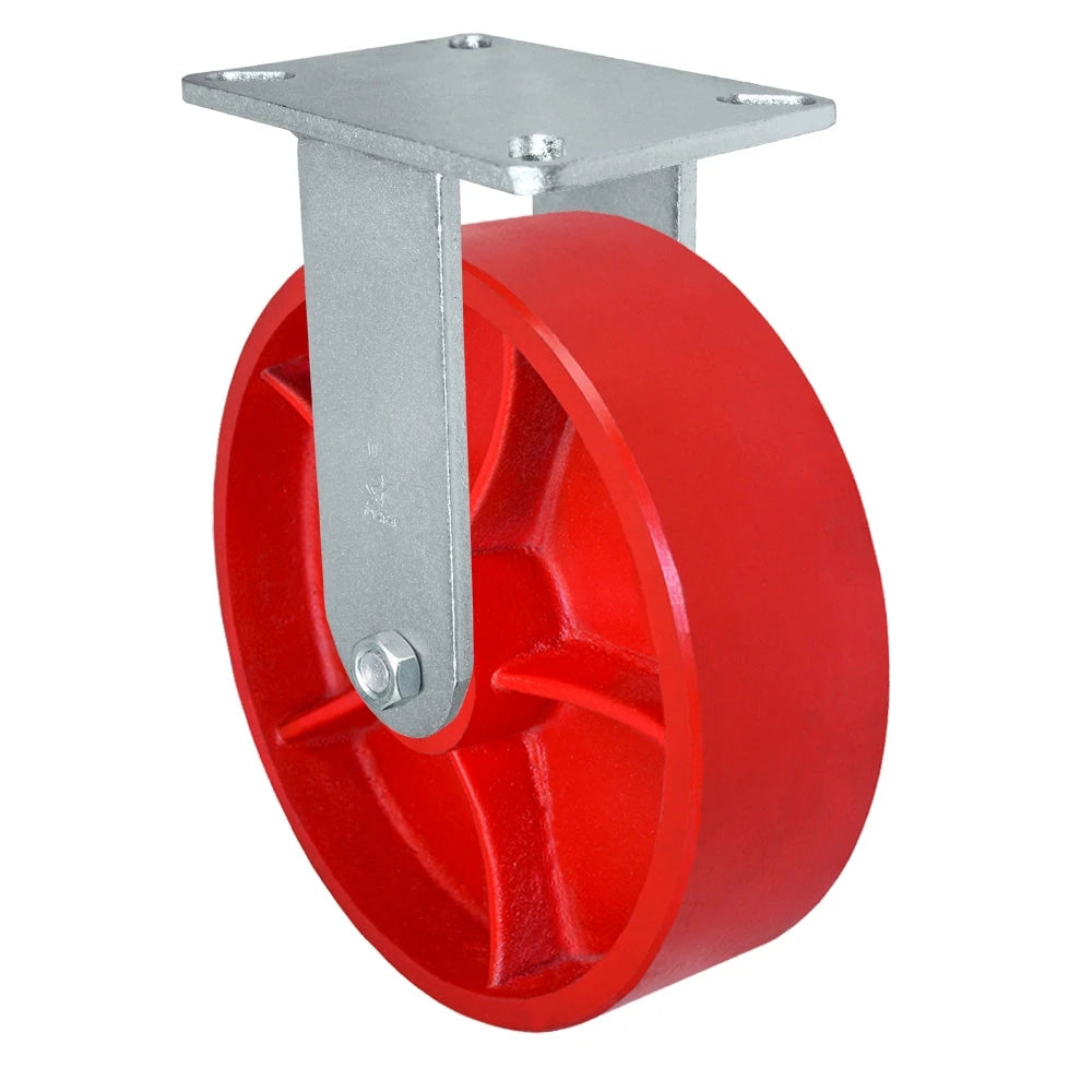 Durastar Xtreme Heavy Duty 90 Series - 10" x 3" Ductile Steel Rigid Caster - 3500 lb Capacity, 5-1/4" x 7-1/4" Top Plate Durastar