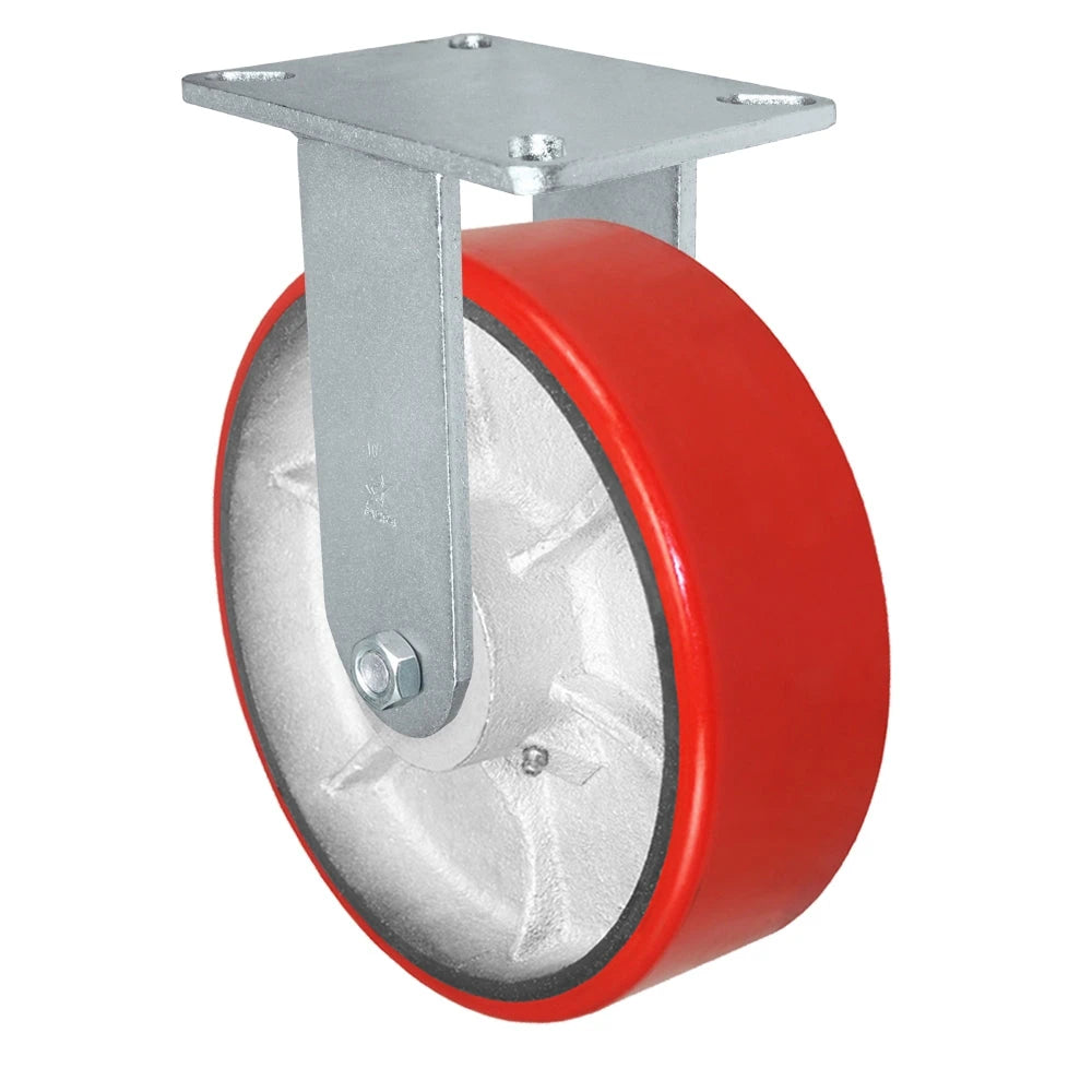 Durastar Xtreme Heavy Duty 90 Series - 10" x 3" Polyurethane on Steel Rigid Caster - 3000 lb Capacity, 5-1/4" x 7-1/4" Top Plate Durastar