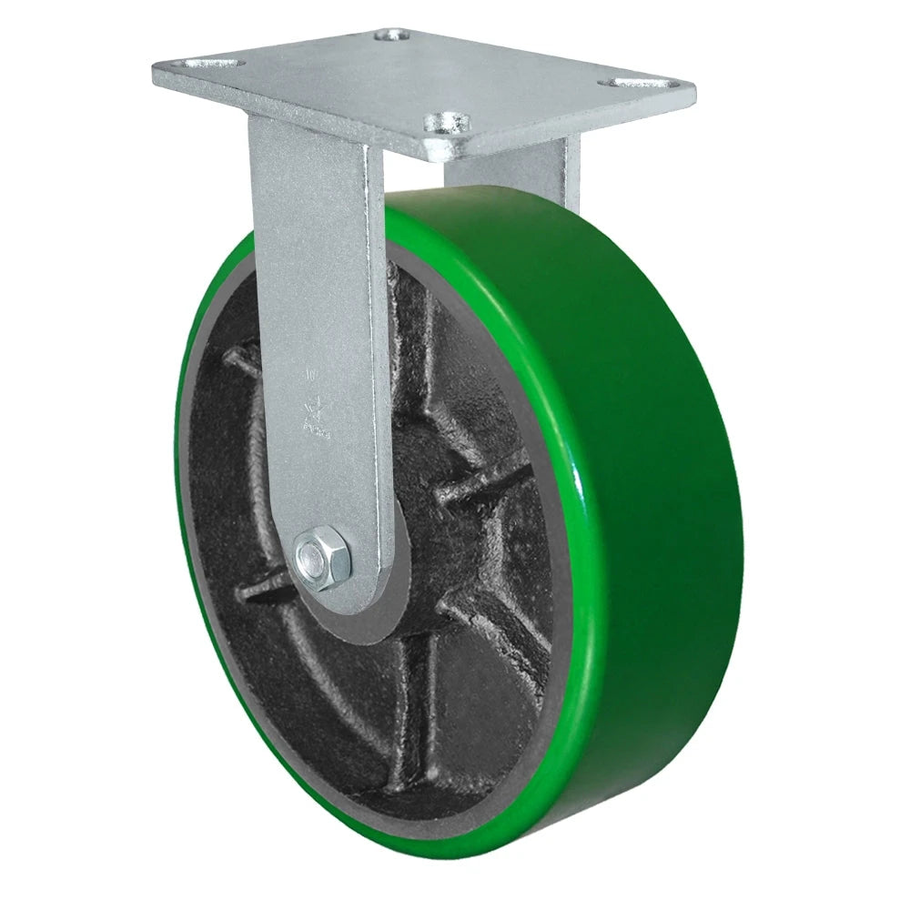 Durastar Xtreme Heavy Duty 90 Series - 10" x 3" Polyurethane on Steel Rigid Caster - 3000 lb Capacity, 5-1/4" x 7-1/4" Top Plate Durastar