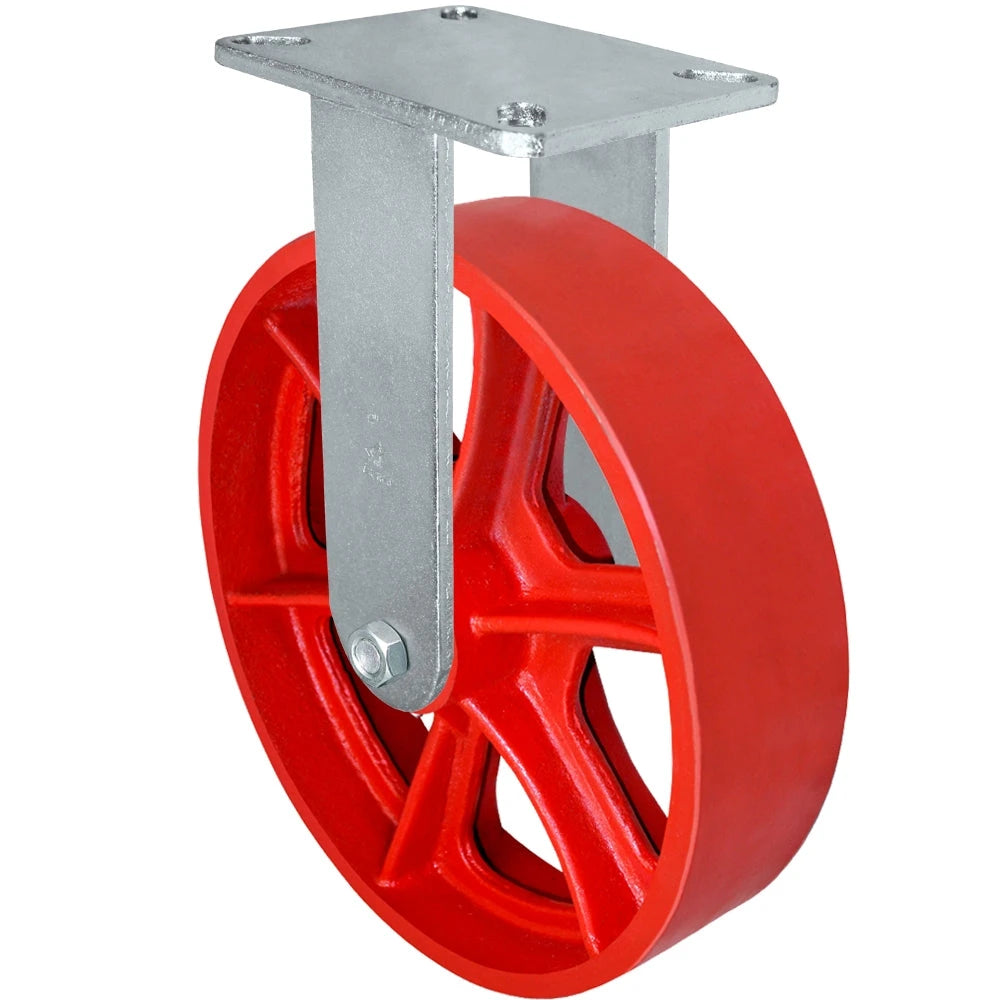 Durastar Xtreme Heavy Duty 90 Series - 12" x 3" Ductile Steel Rigid Caster - 3500 lb Capacity, 5-1/4" x 7-1/4" Top Plate Durastar