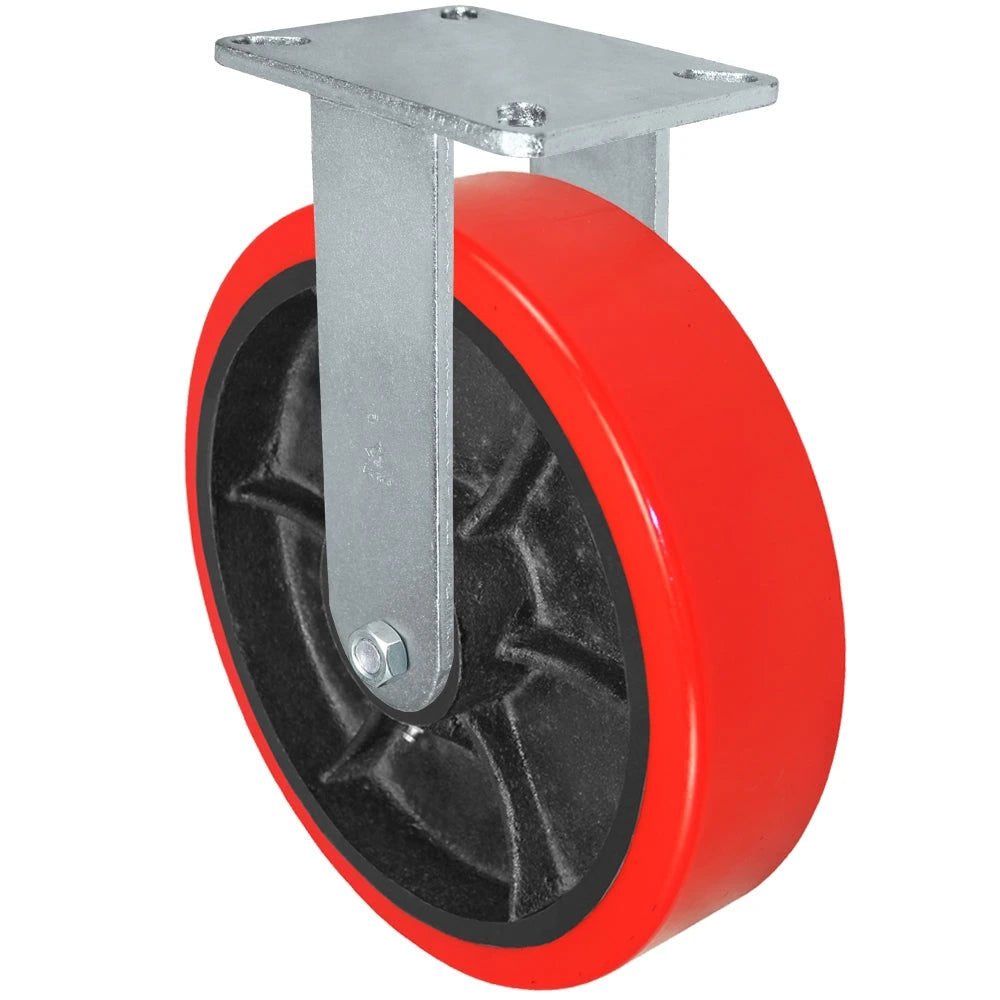 Durastar Xtreme Heavy Duty 90 Series - 12" x 3" Heavy Duty Polyurethane on Steel Rigid Caster - 3500 lb Capacity, 5-1/4" x 7-1/4" Top Plate Durastar